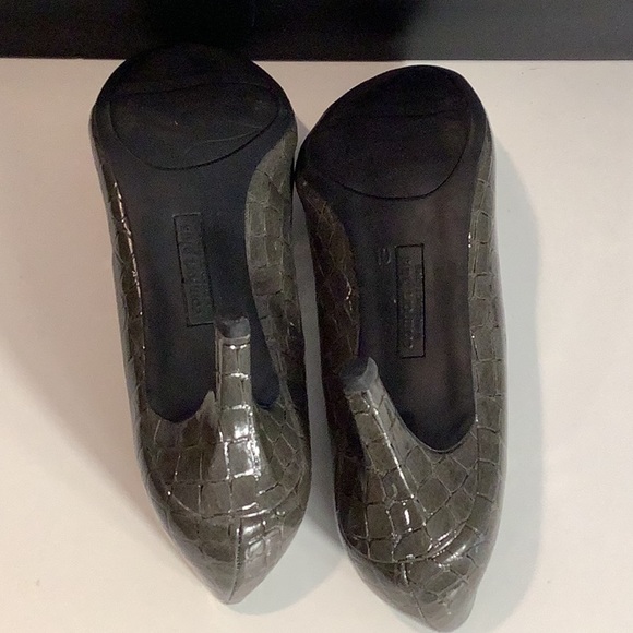 Comfort Plus By Predictions Gray Patent Reptile Embossed Comfort Pump Heel Sz 10 - Picture 10 of 11